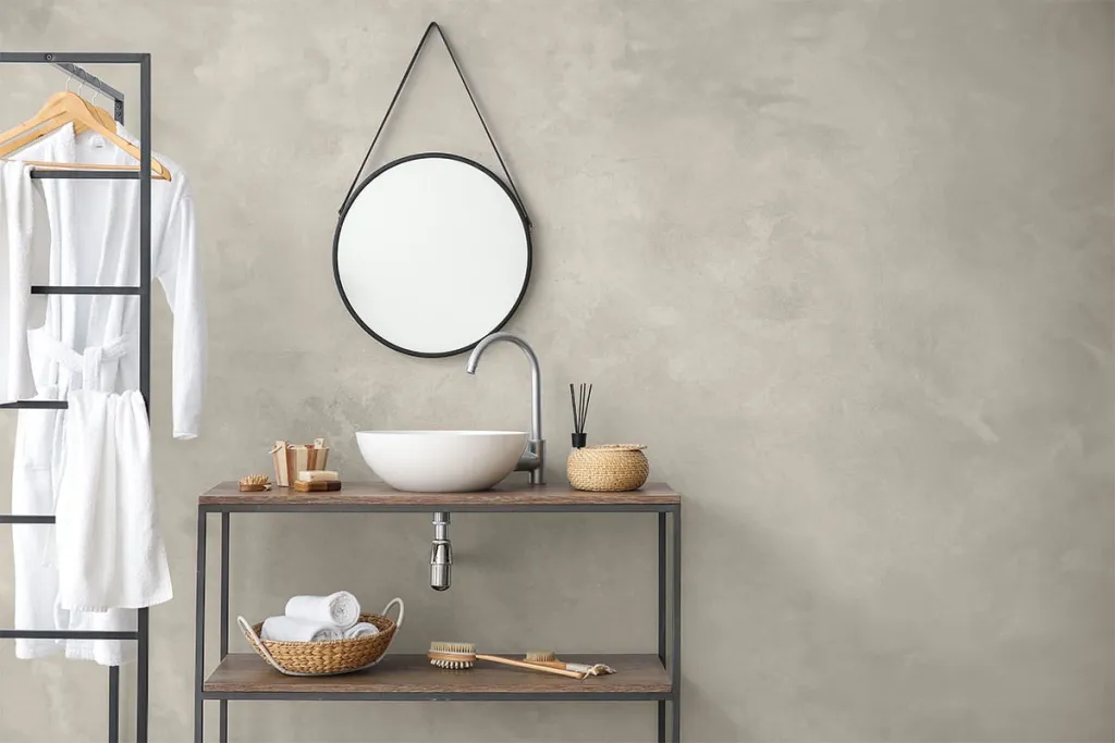 Microcement Floors bathroom pebble