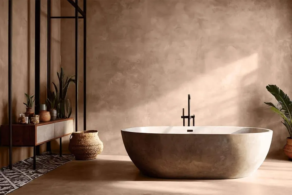 Microcement Floors bathroom nougat
