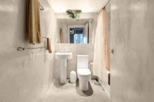 Microcement Floors bathroom sand