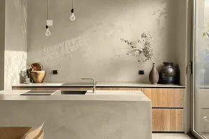 Microcement Floors kitchen ivory