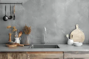 Microcement Floors kitchen silver